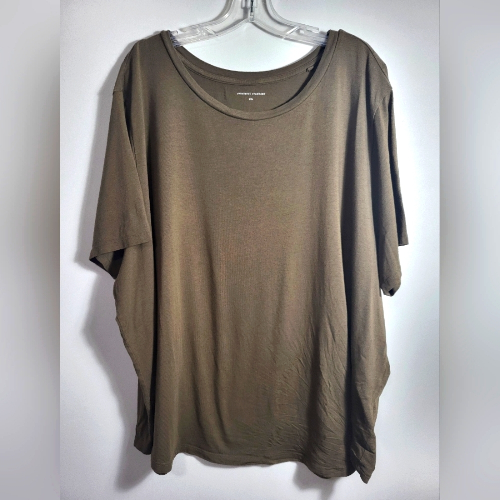 Universal Standard Relaxed Olive Green Short-Sleeve Tunic
